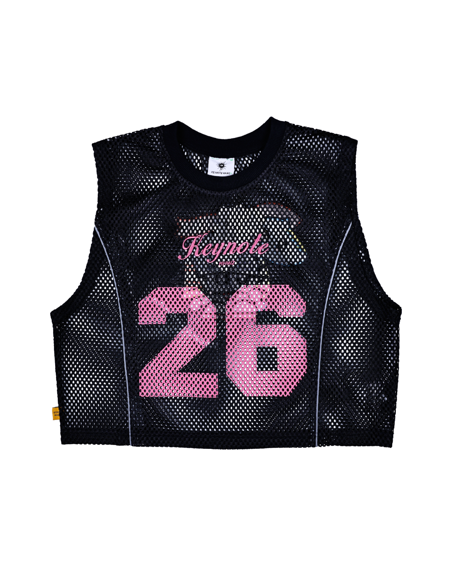 Sleeveless Mesh Crop Top Black
