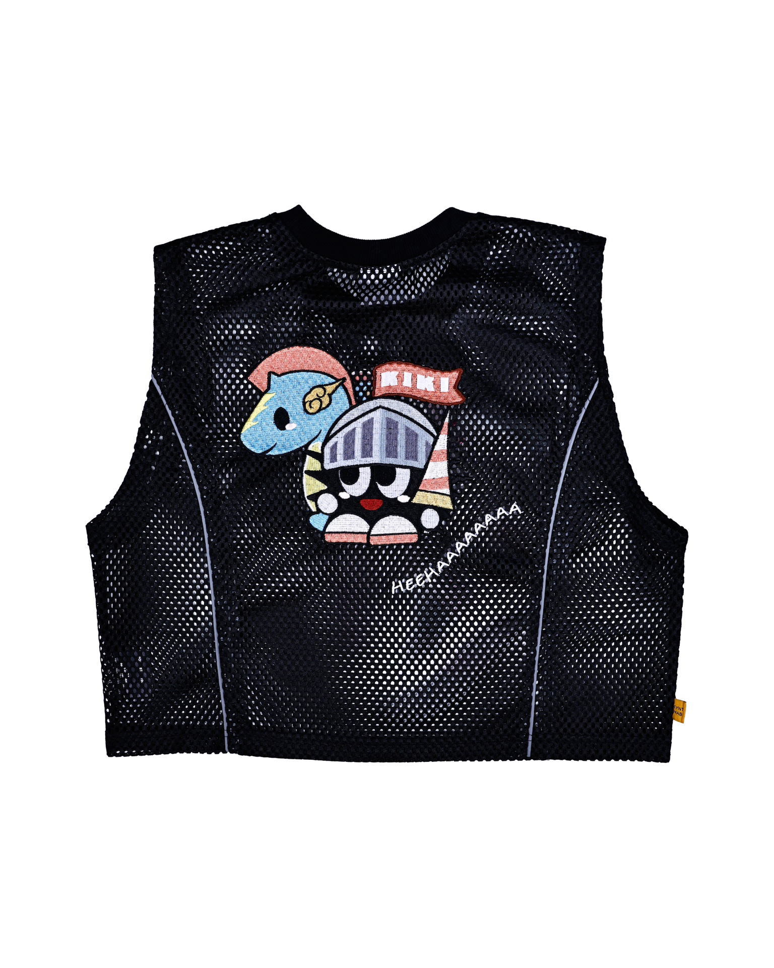 Sleeveless Mesh Crop Top Black