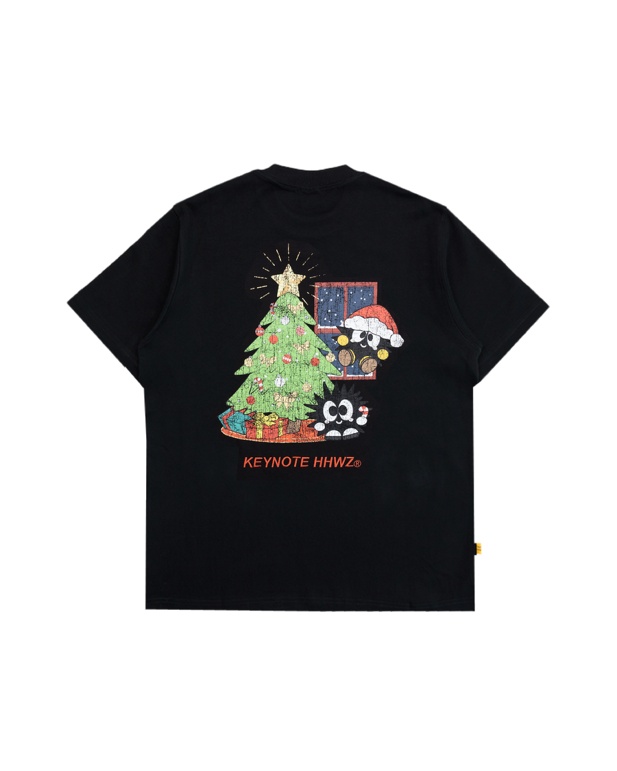 Festive Patchwork Tee Black