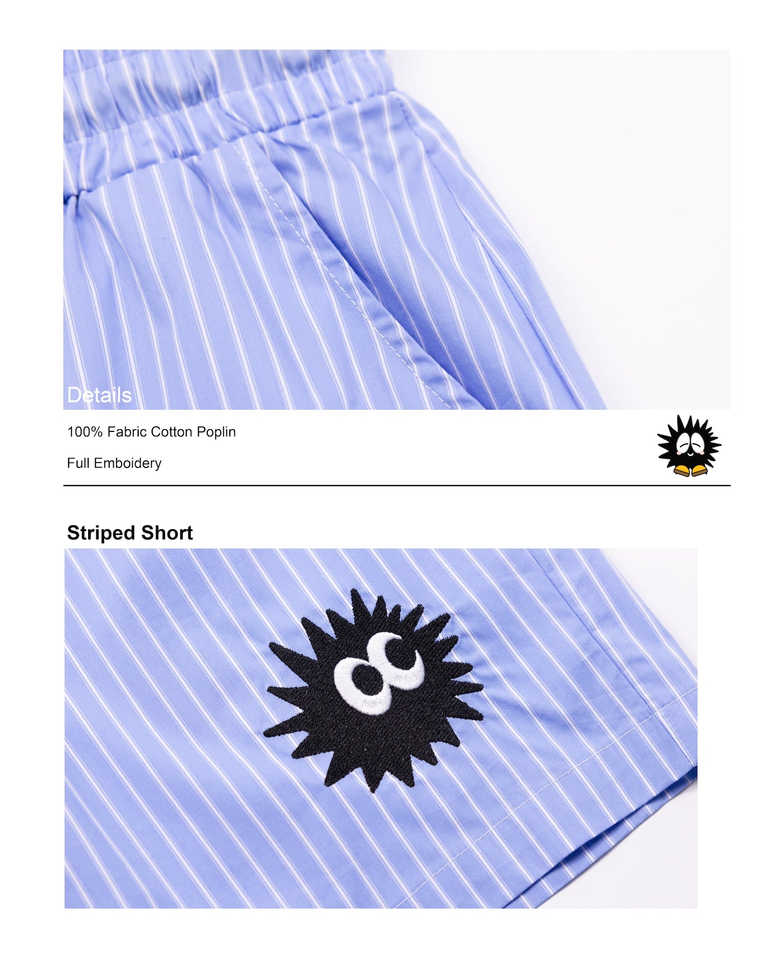 Striped Bybrid Short Blue