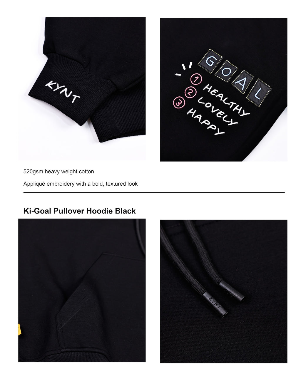 Ki-Goal Pullover Hoodie Black