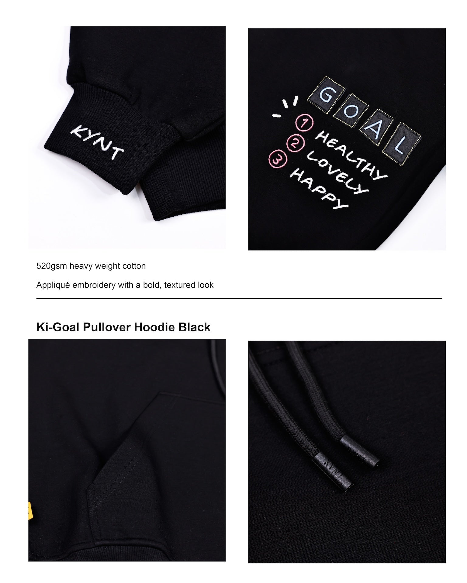 Ki-Goal Pullover Hoodie Black