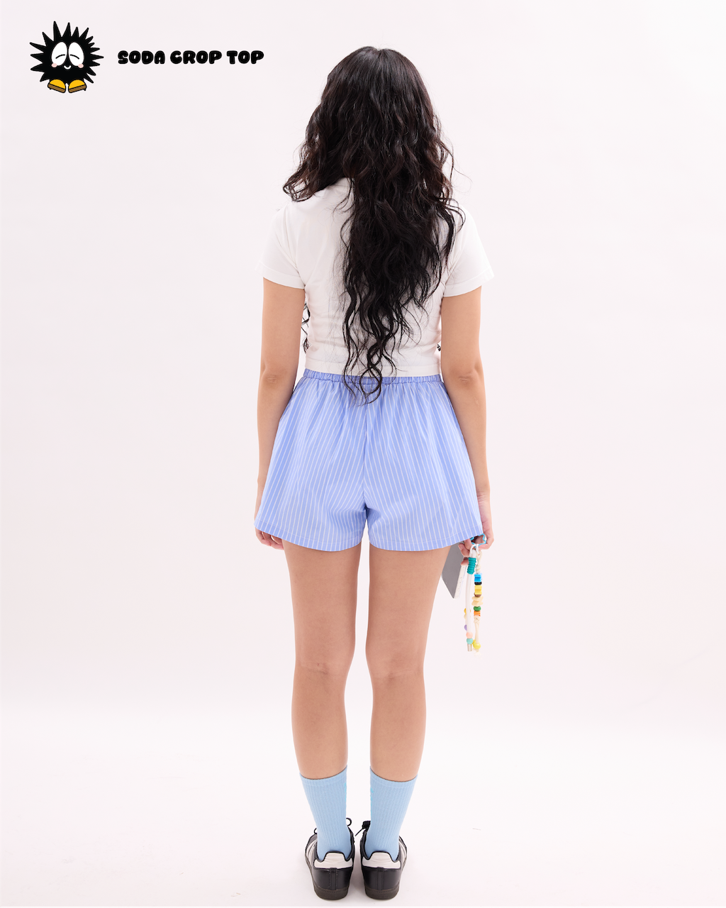 KEYNOTE | Aqua Title Crop Top White - SWAGANZ