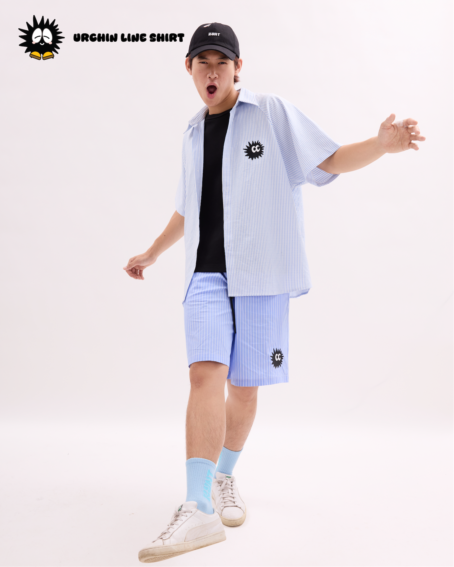 Men Urchin Line Shirt Blue