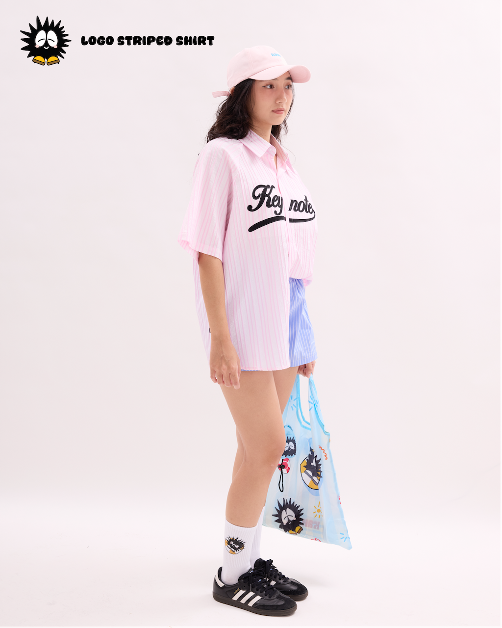 KEYNOTE | Logo Striped Shirt Pink - SWAGANZ