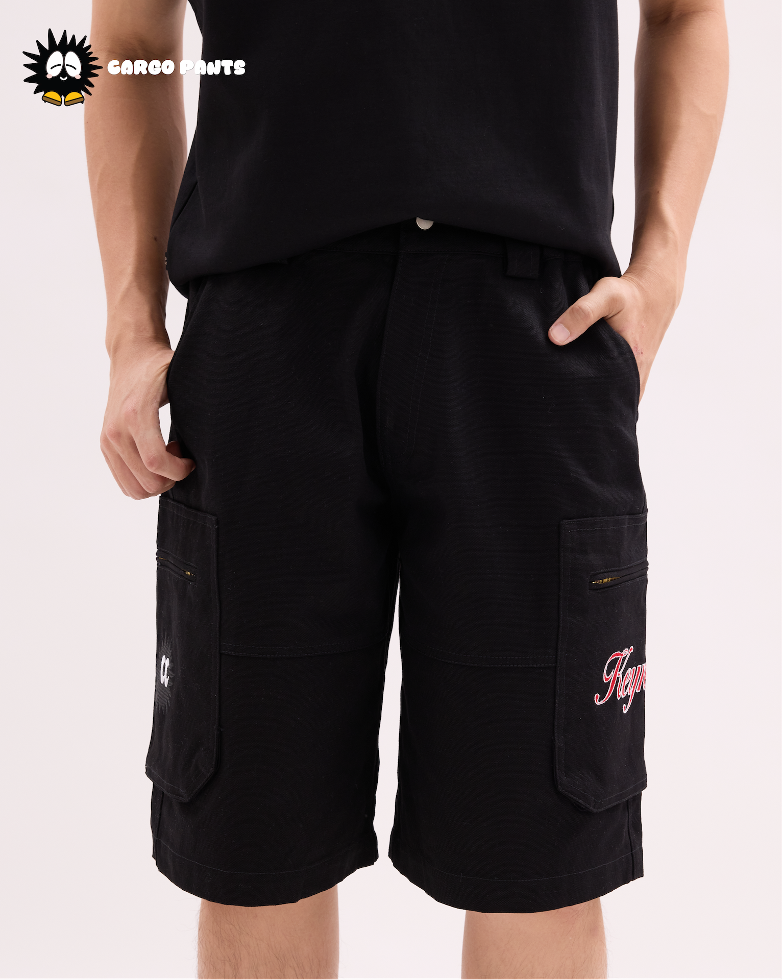 Utility Pocket Denim Short Black