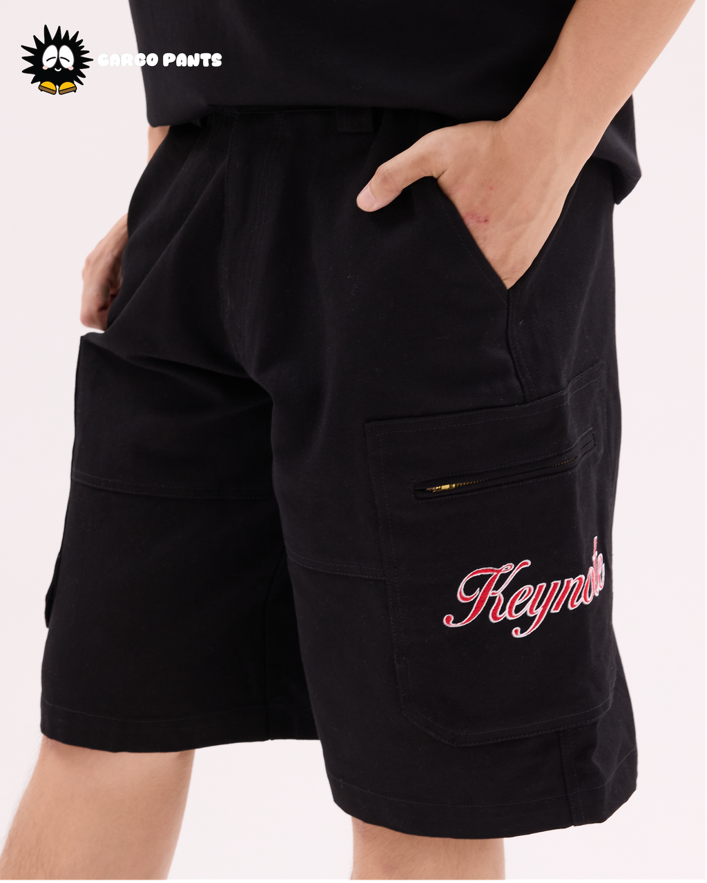 Utility Pocket Denim Short Black