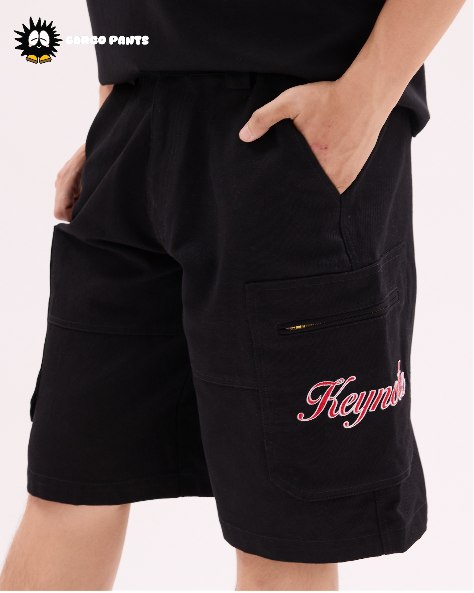 Utility Pocket Denim Short Black