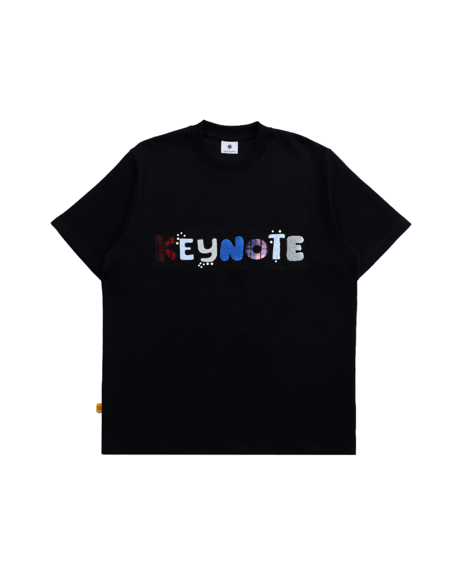 Holiday Patchwork Tee Black