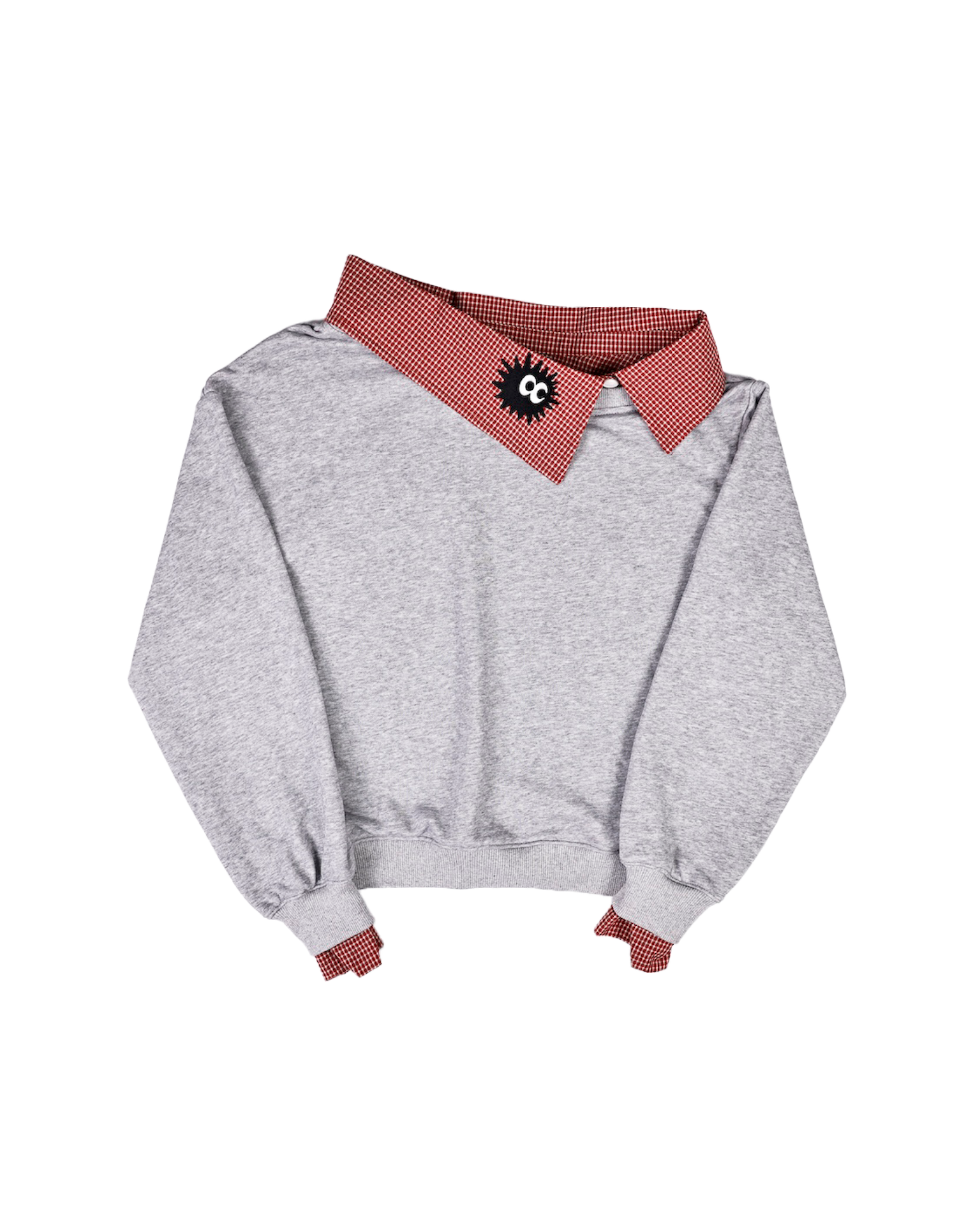 Convertible Zip Polo Tee Grey/Red