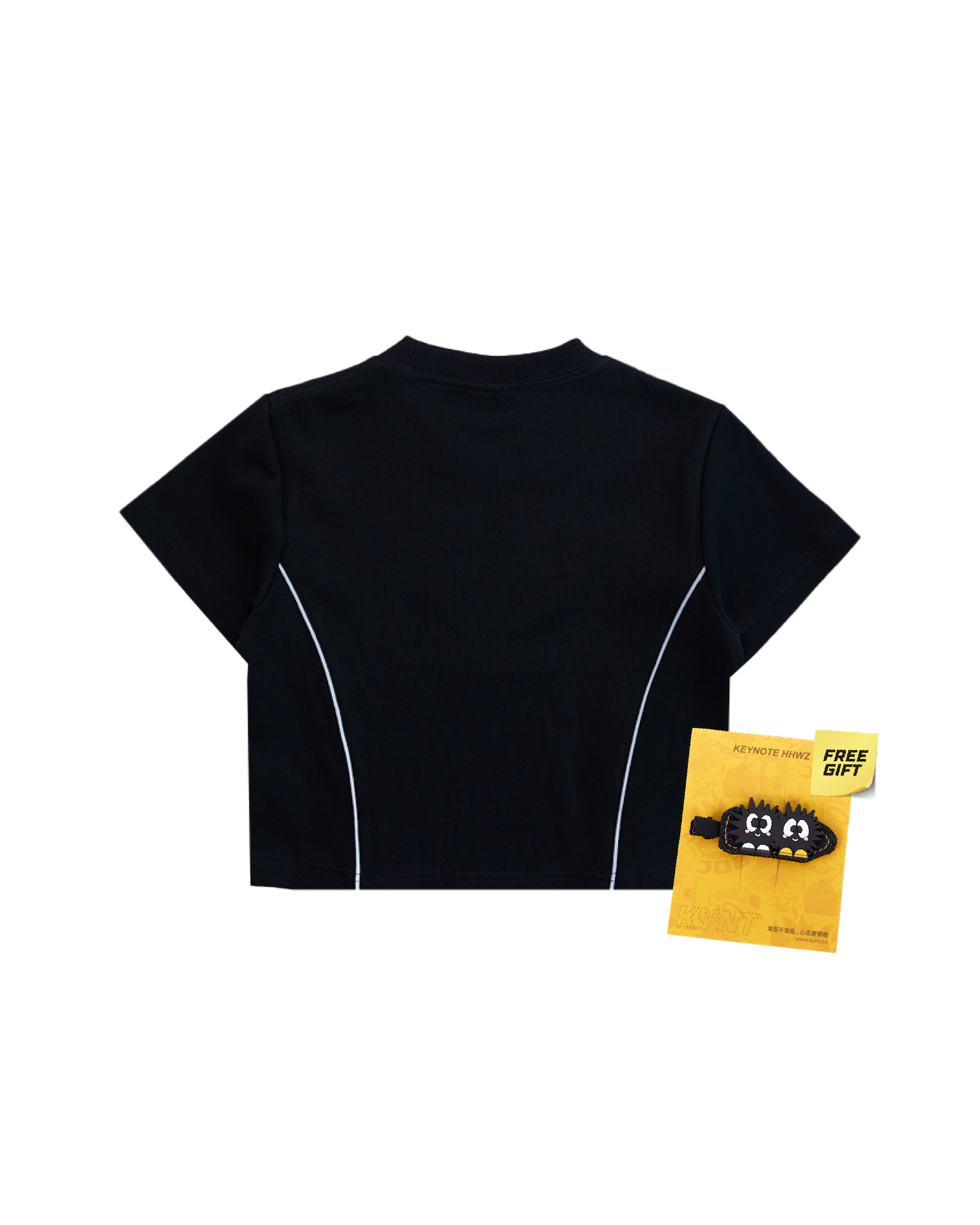 Double Paid Crop Top Black