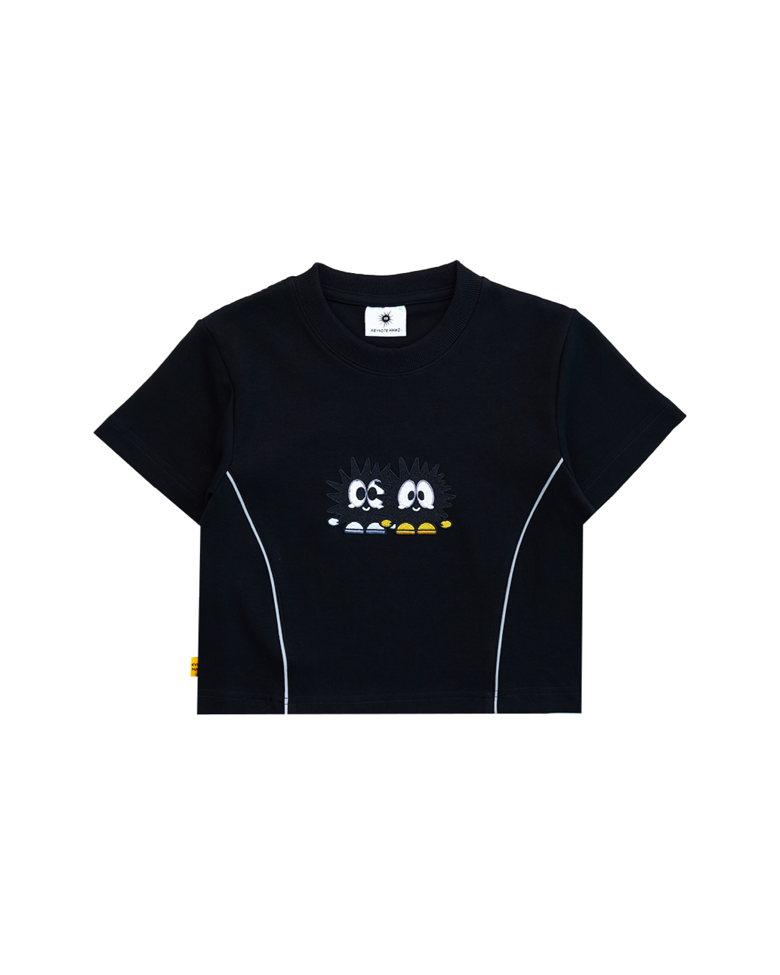 Double Paid Crop Top Black