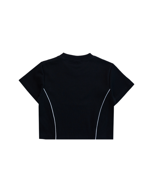 Double Paid Crop Top Black flat back