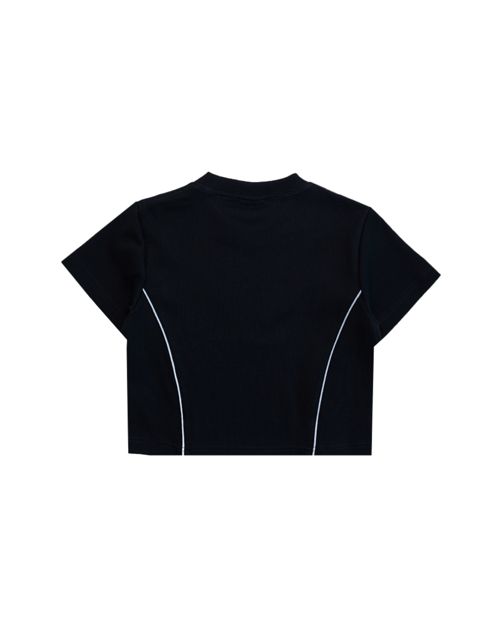 Double Paid Crop Top Black