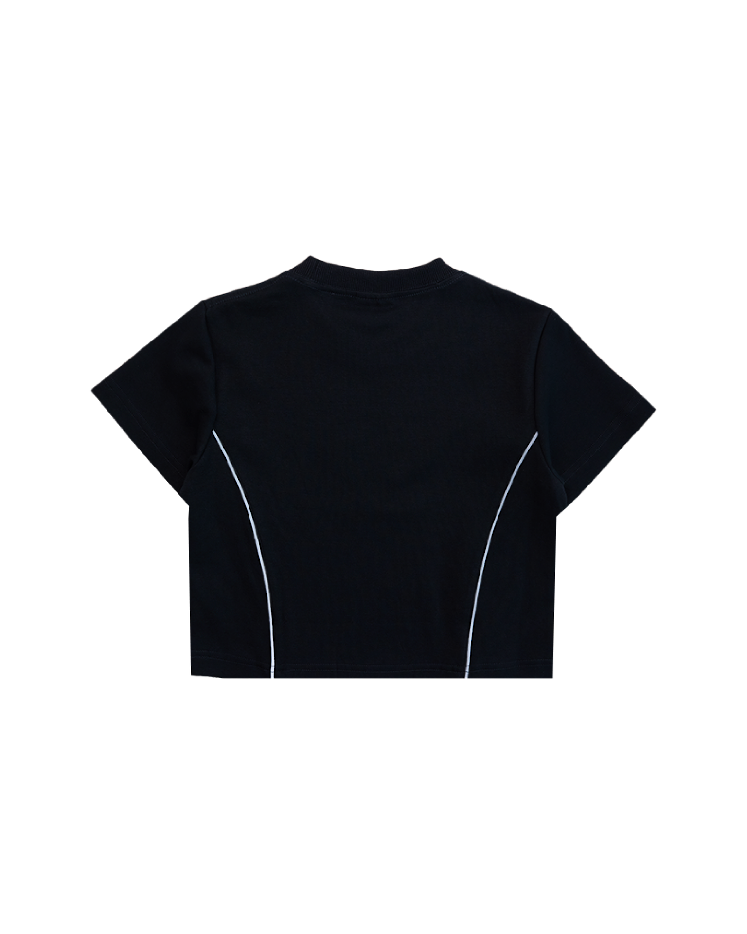 Double Paid Crop Top Black