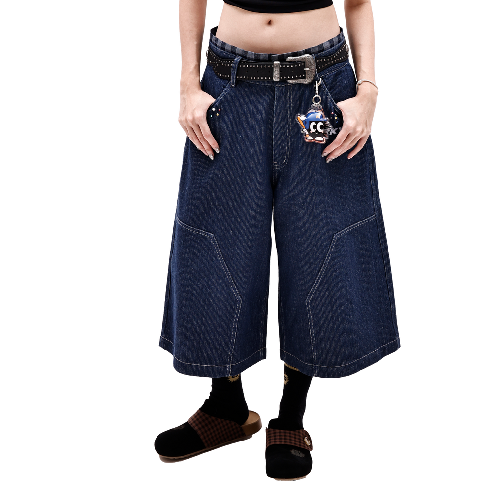 KEYNOTE | Sport Club Denim Jorts Blue - SWAGANZ