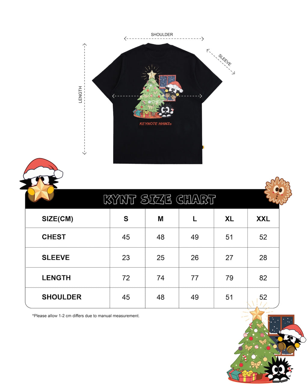 Festive Patchwork Tee Black