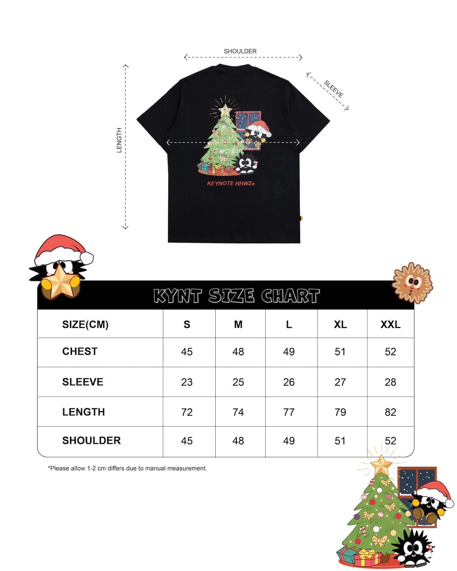 Festive Patchwork Tee Black