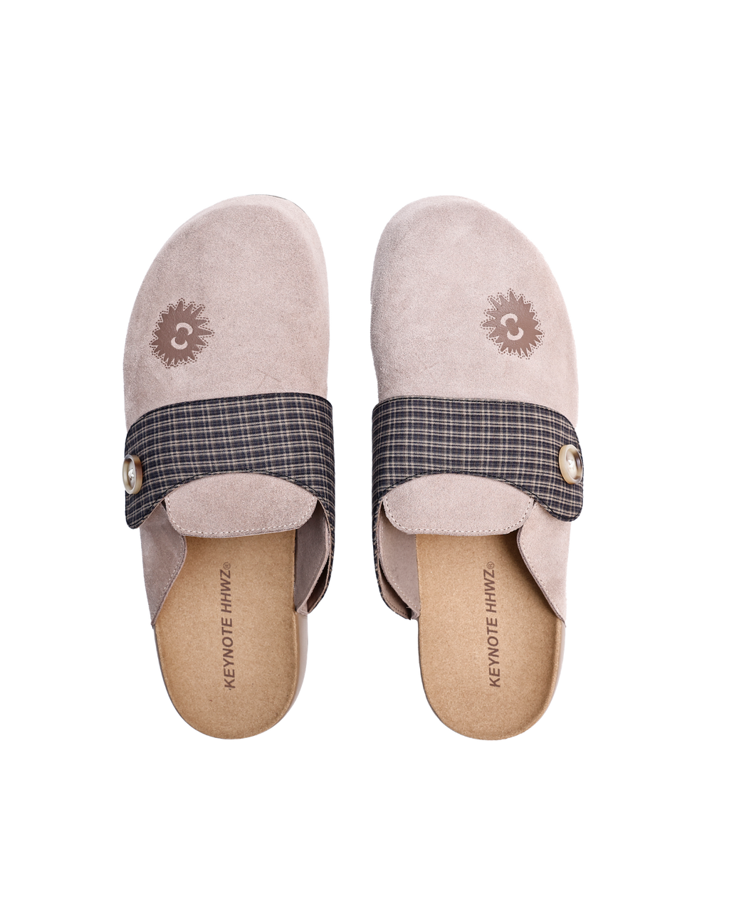 Suede Leather Sandals Beige