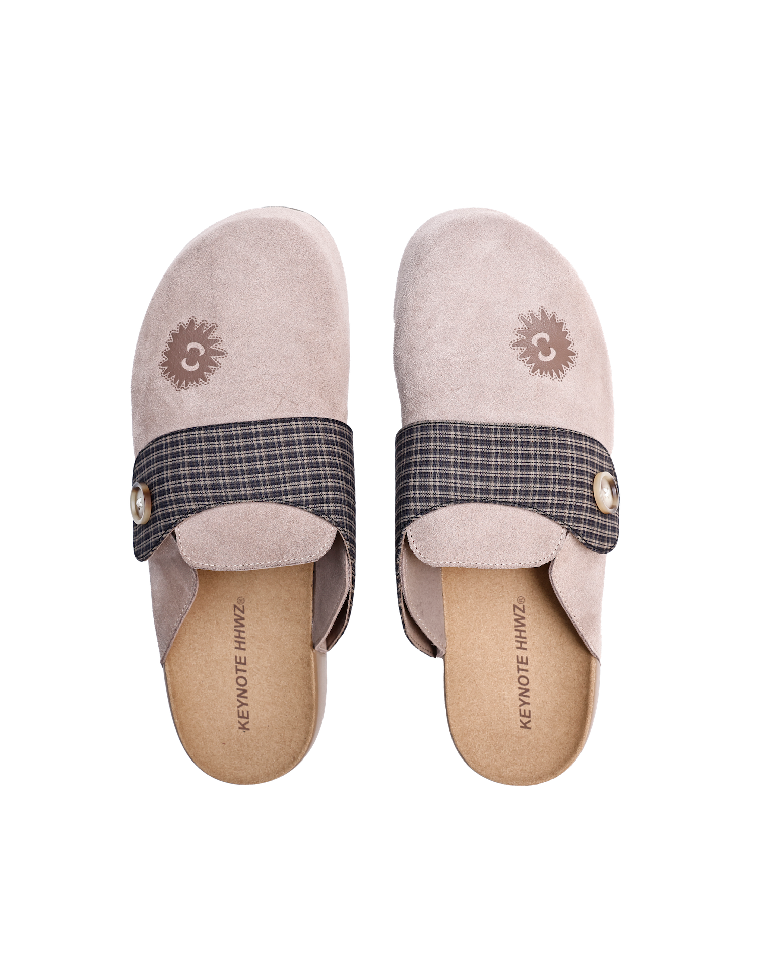 Suede Leather Sandals Beige