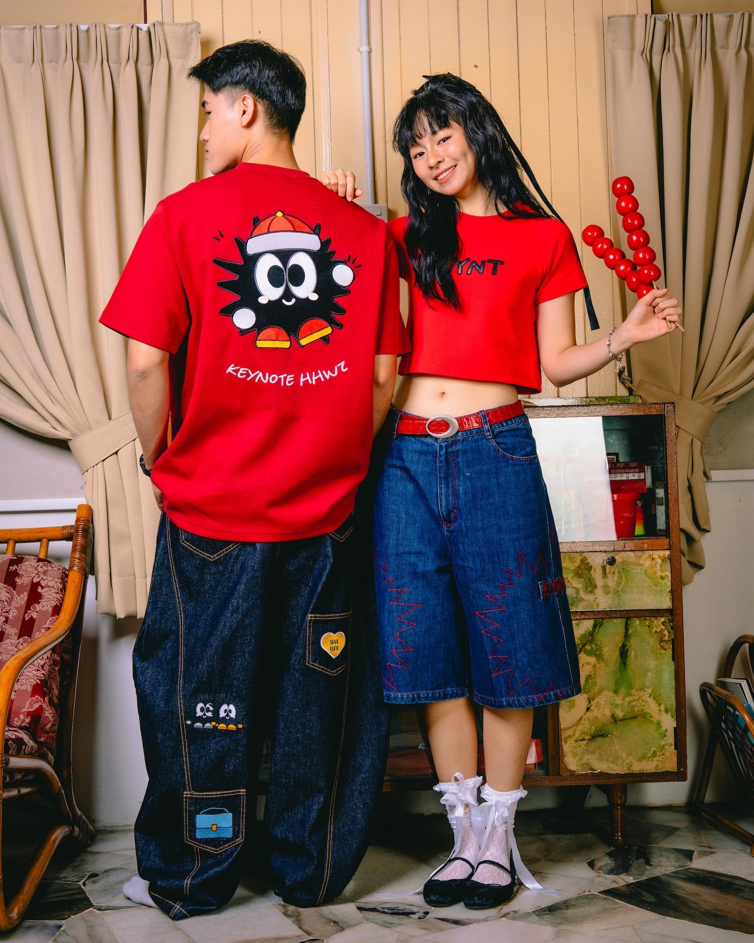 KEYNOTE | Asphalt  Crop Top Red - SWAGANZ