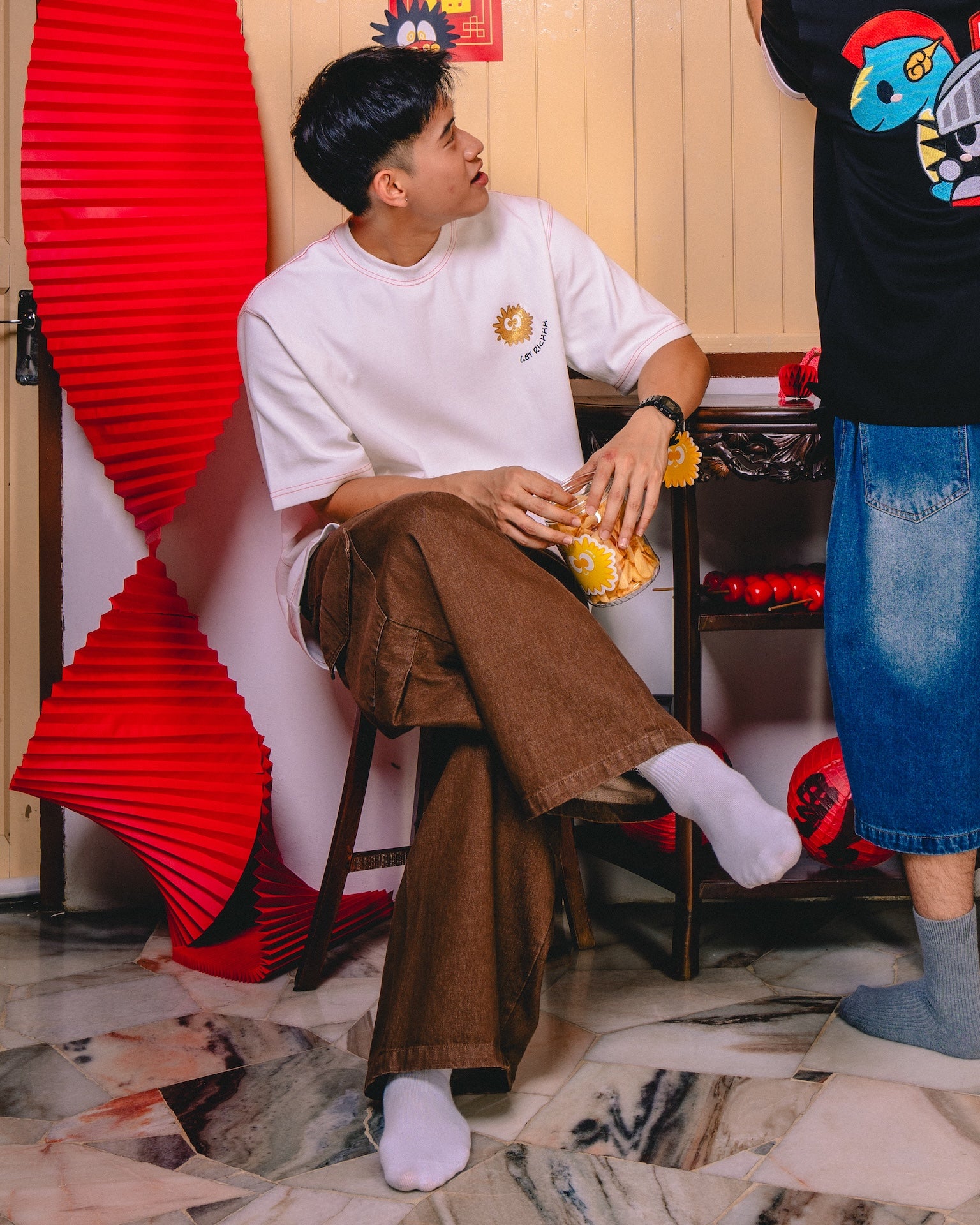 Golden Kiki Tee White