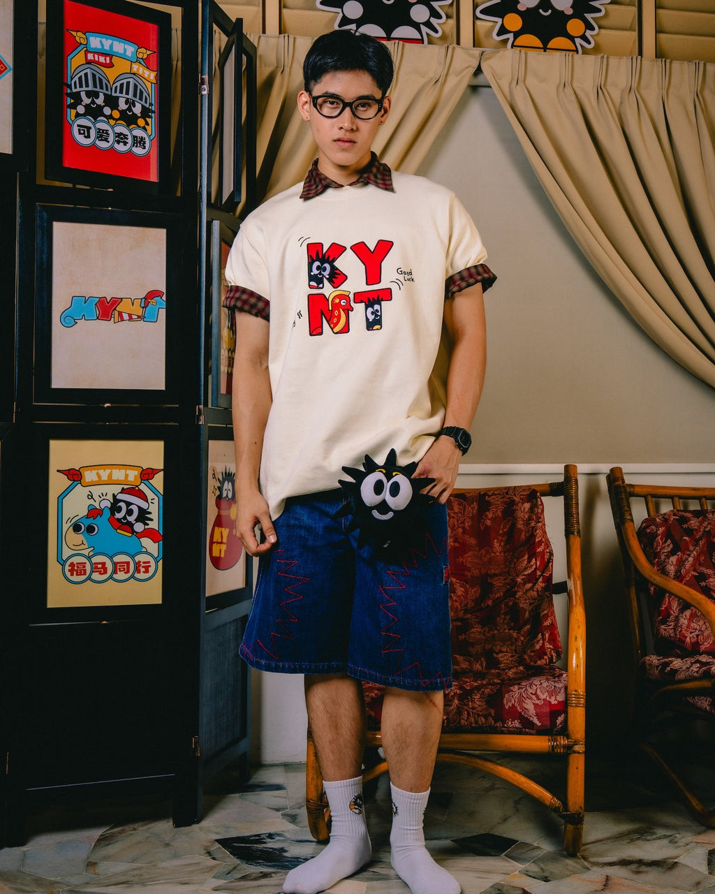 KEYNOTE | CaiShen Logo Tee Cream - SWAGANZ