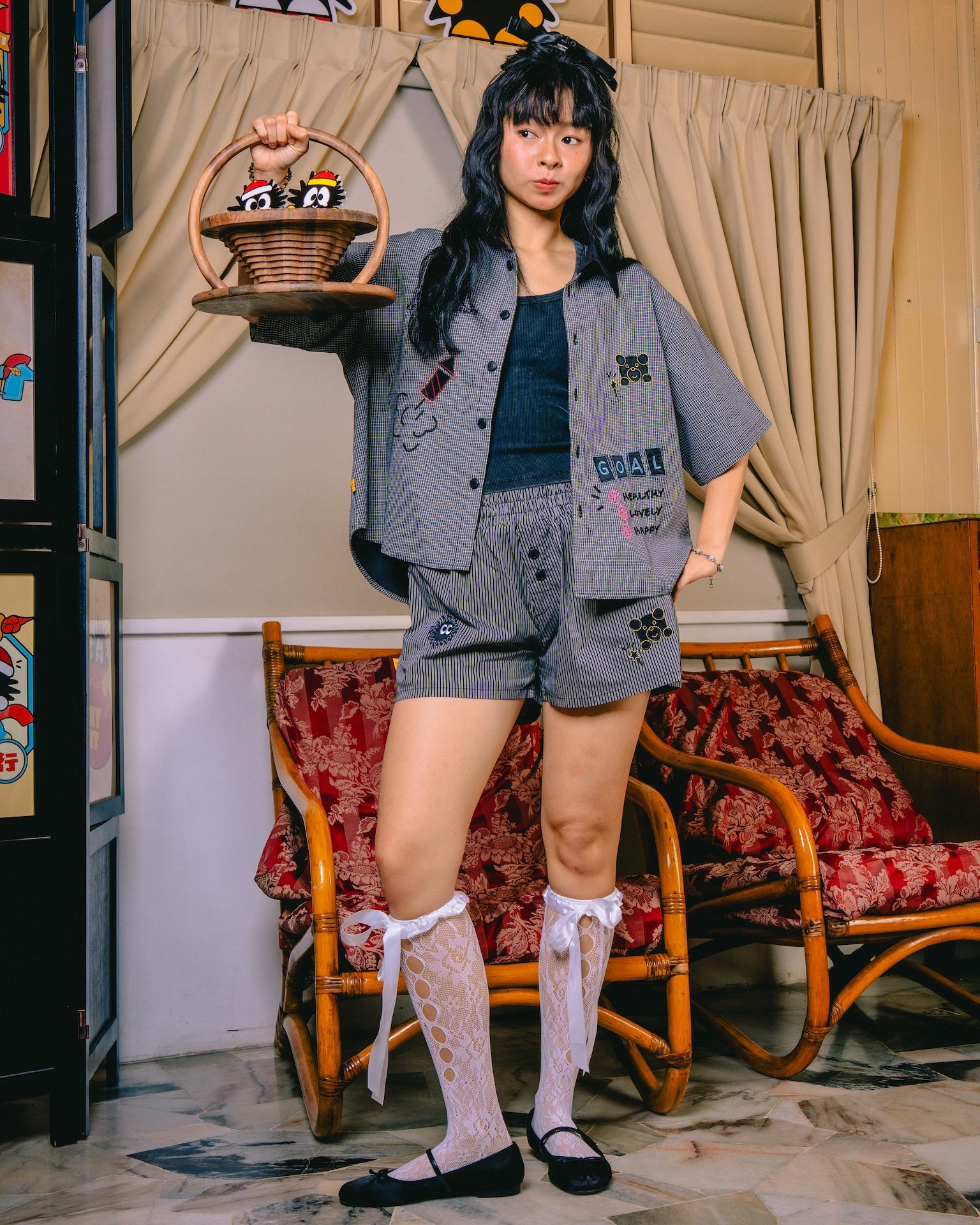 Ki-Goal Stripe Shirt Black/White