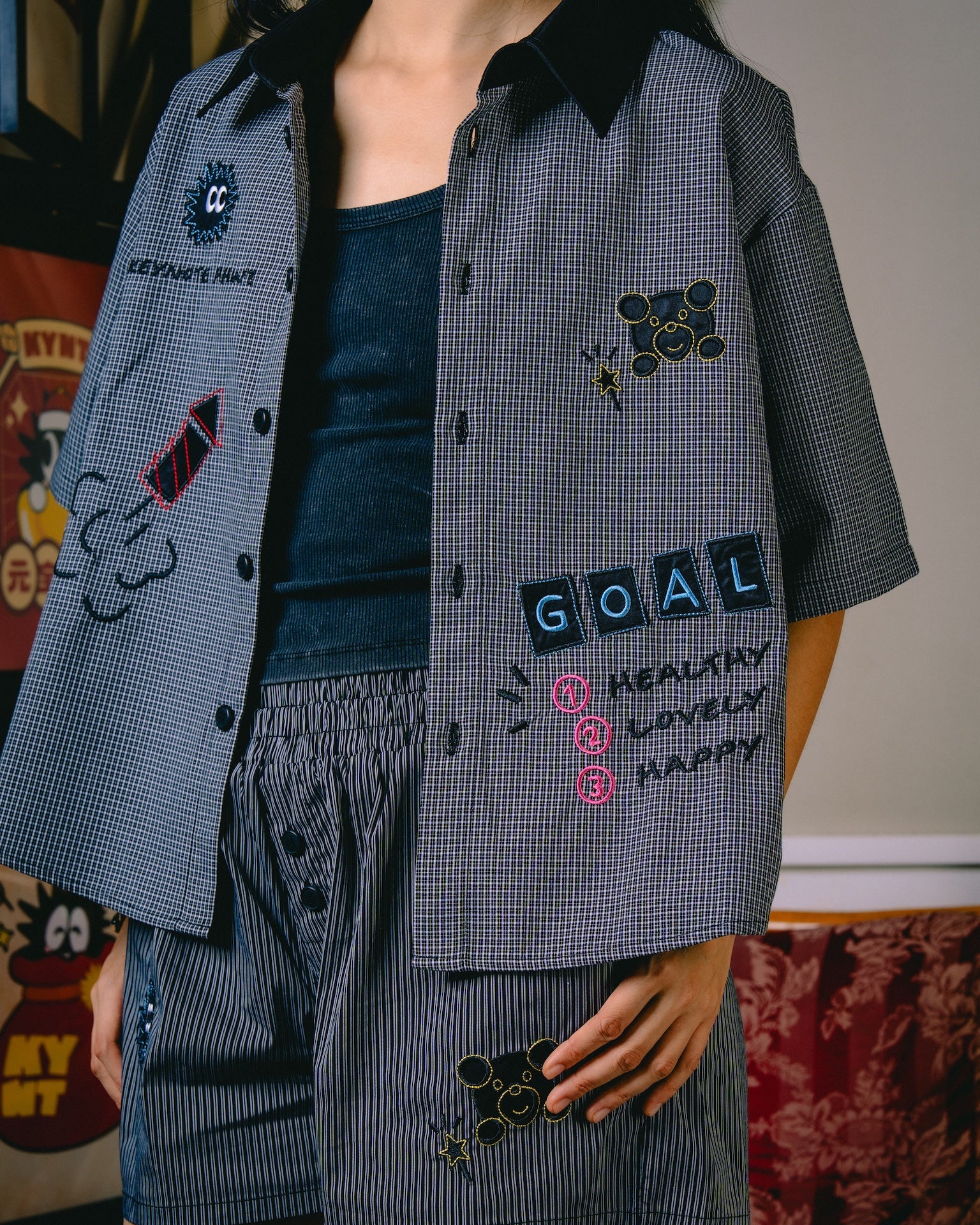 Ki-Goal Stripe Shirt Black/White