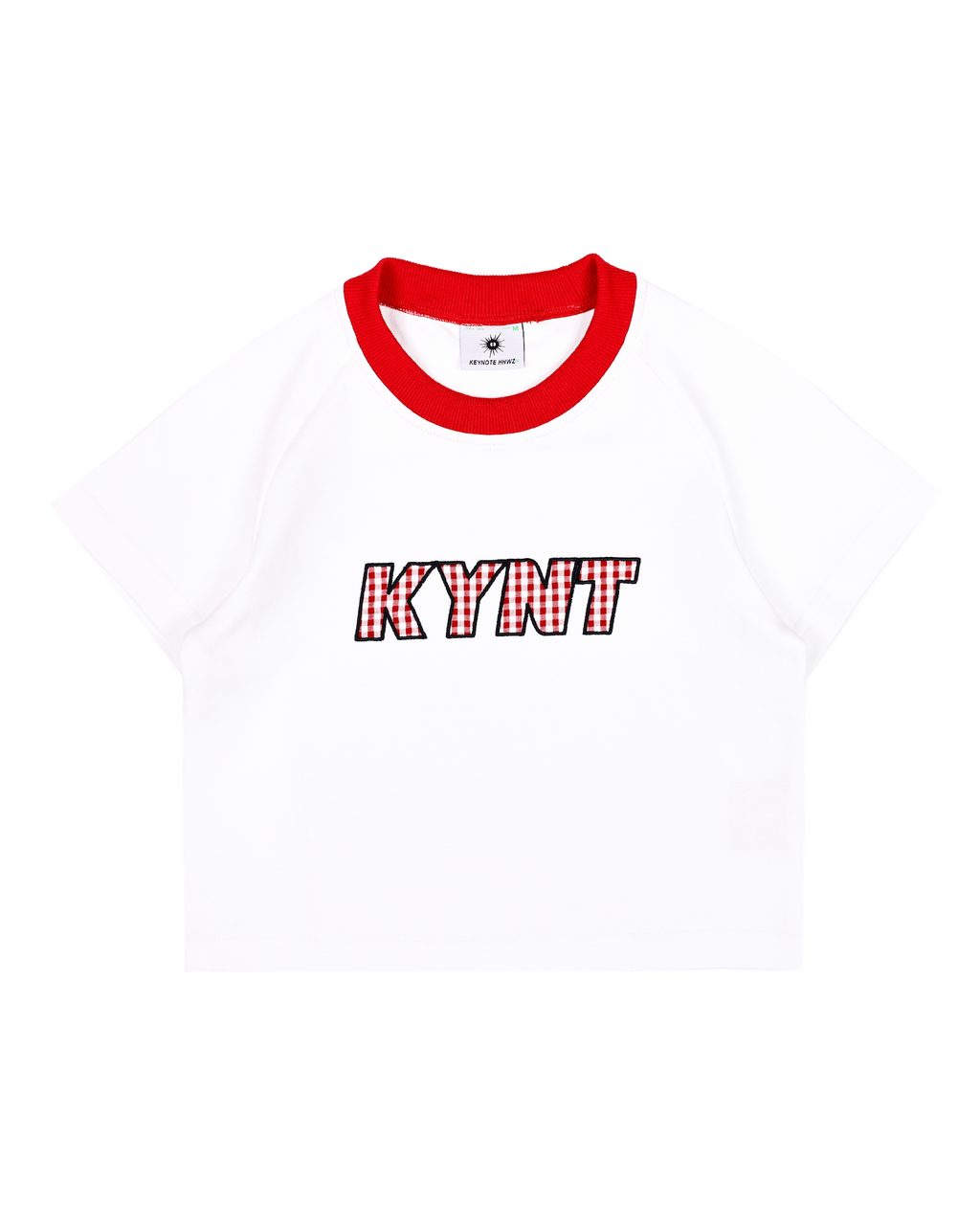 Ki-Goal Plaid Logo Crop Top White