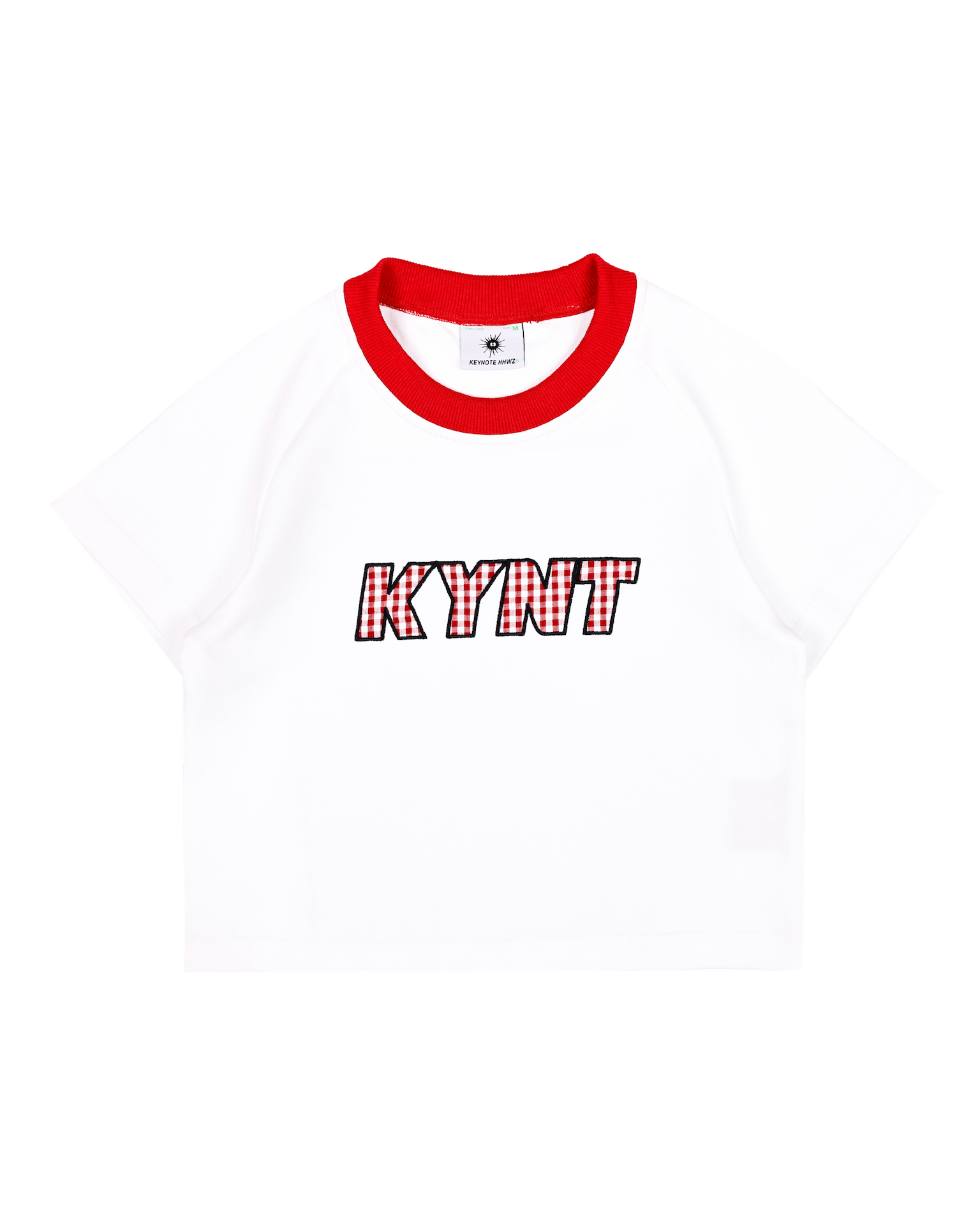 Ki-Goal Plaid Logo Crop Top White