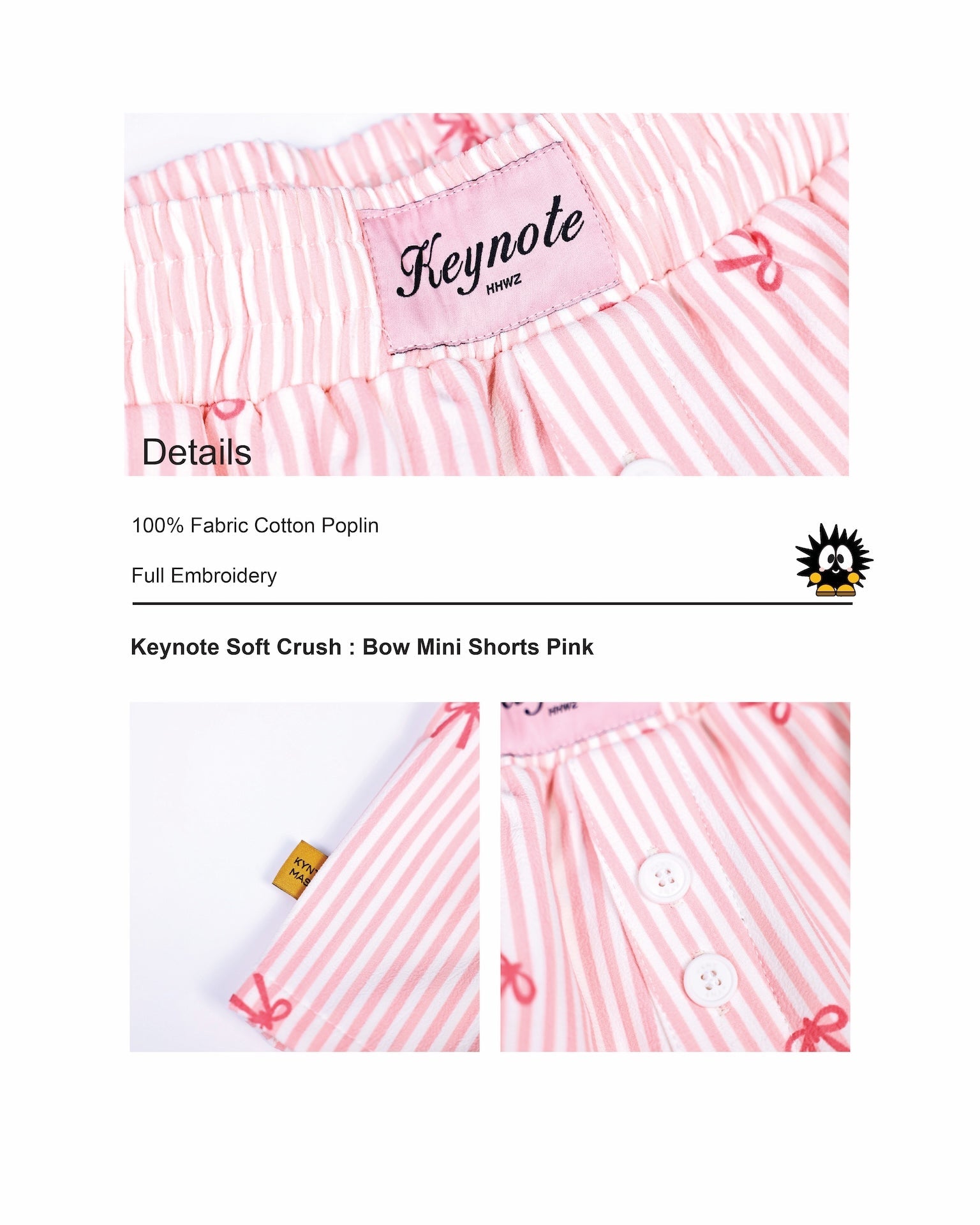 KEYNOTE | Bow Mini Shorts Pink - SWAGANZ