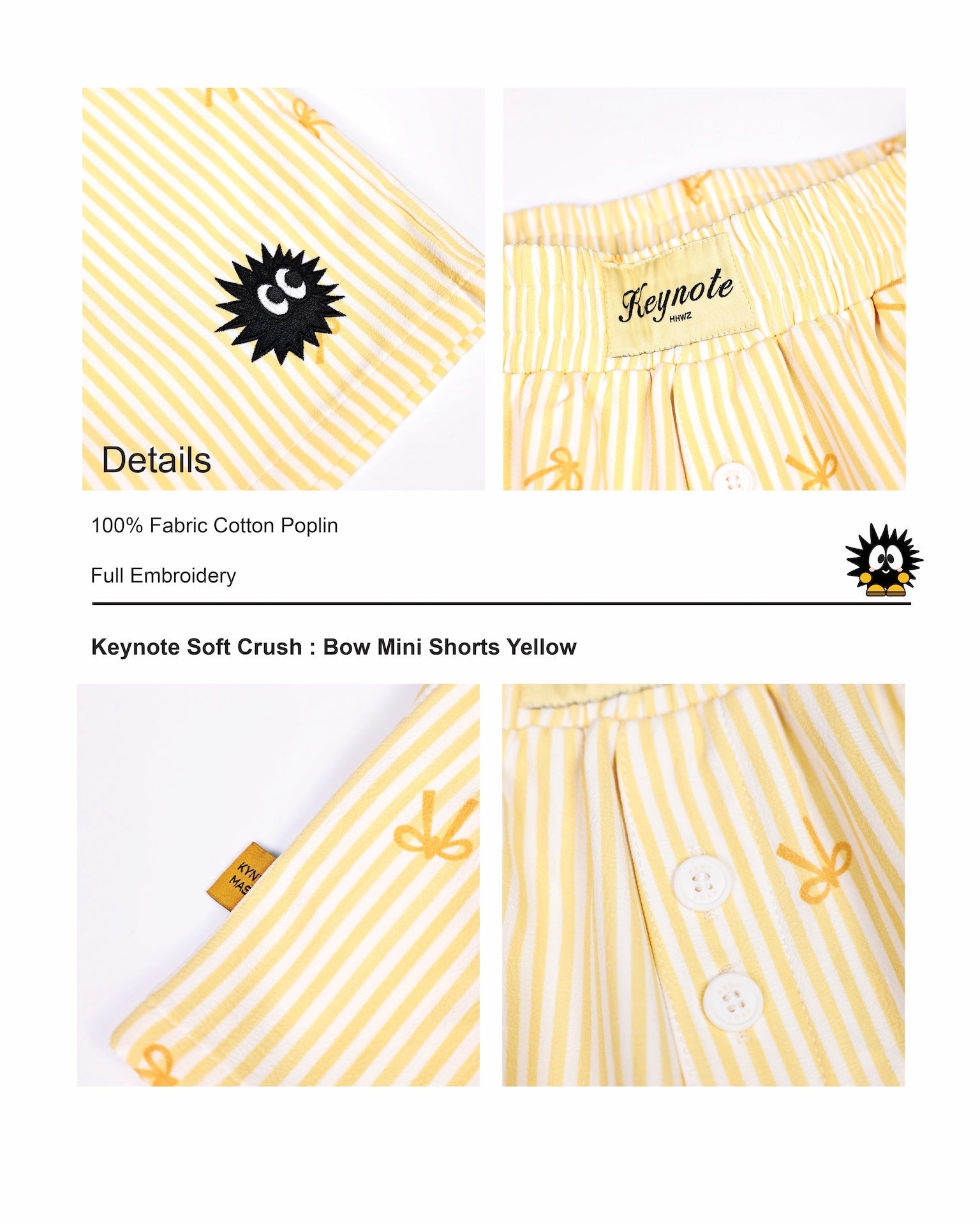 KEYNOTE | Bow Mini Shorts Yellow - SWAGANZ
