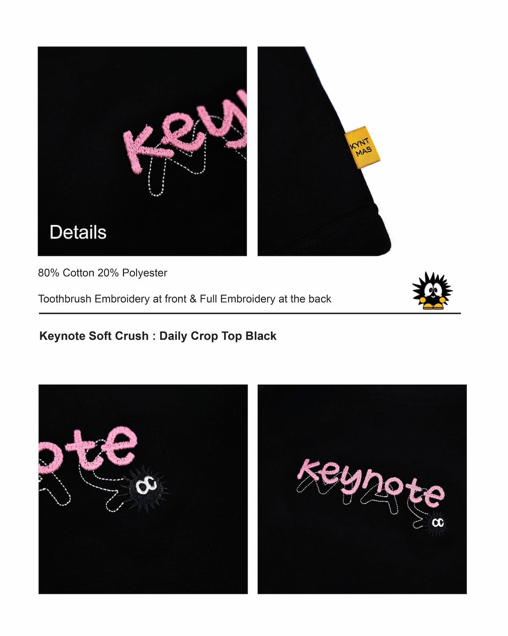 KEYNOTE | Daily Crop Top Black - SWAGANZ