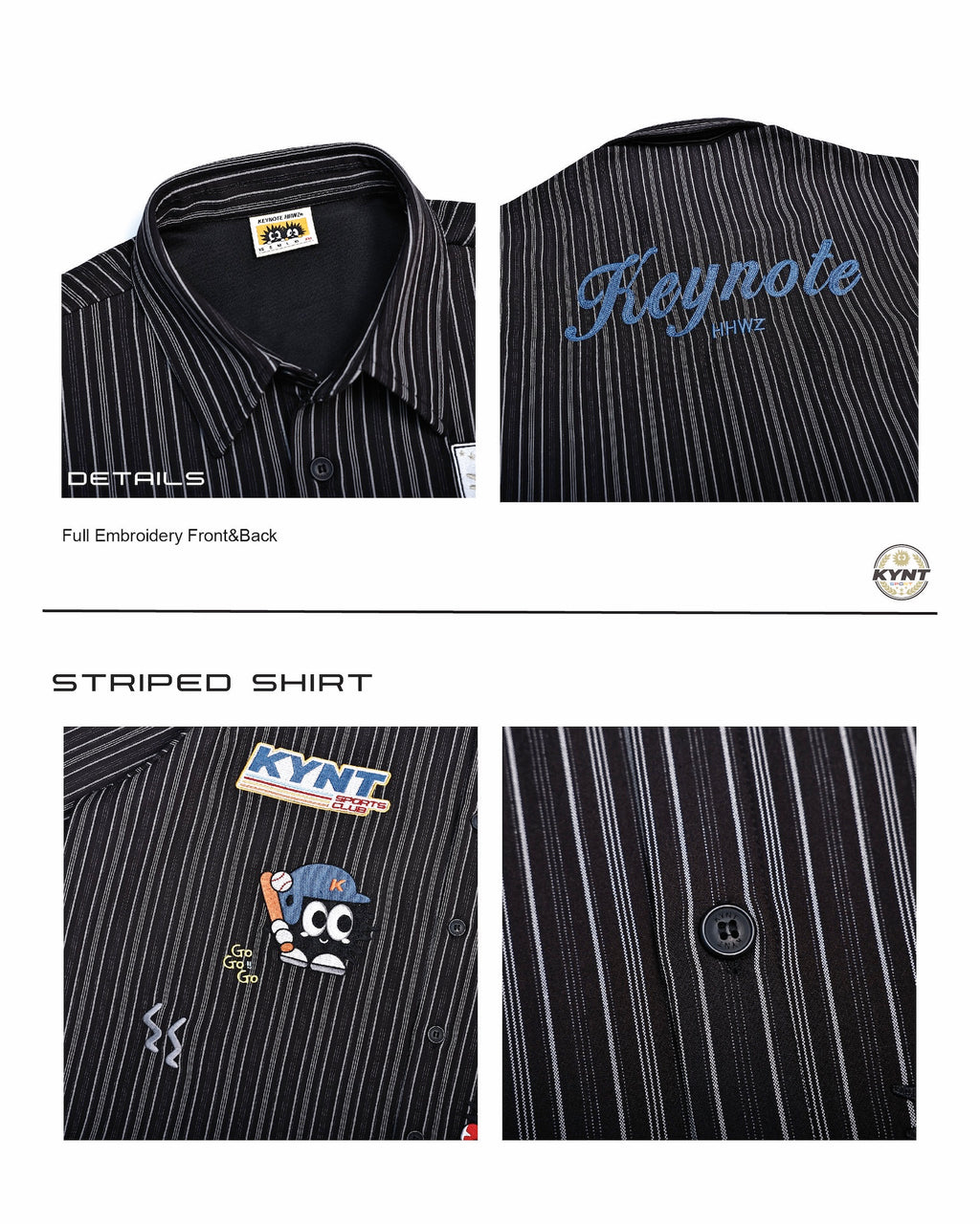 KiKi Coach Stripe Shirt Black