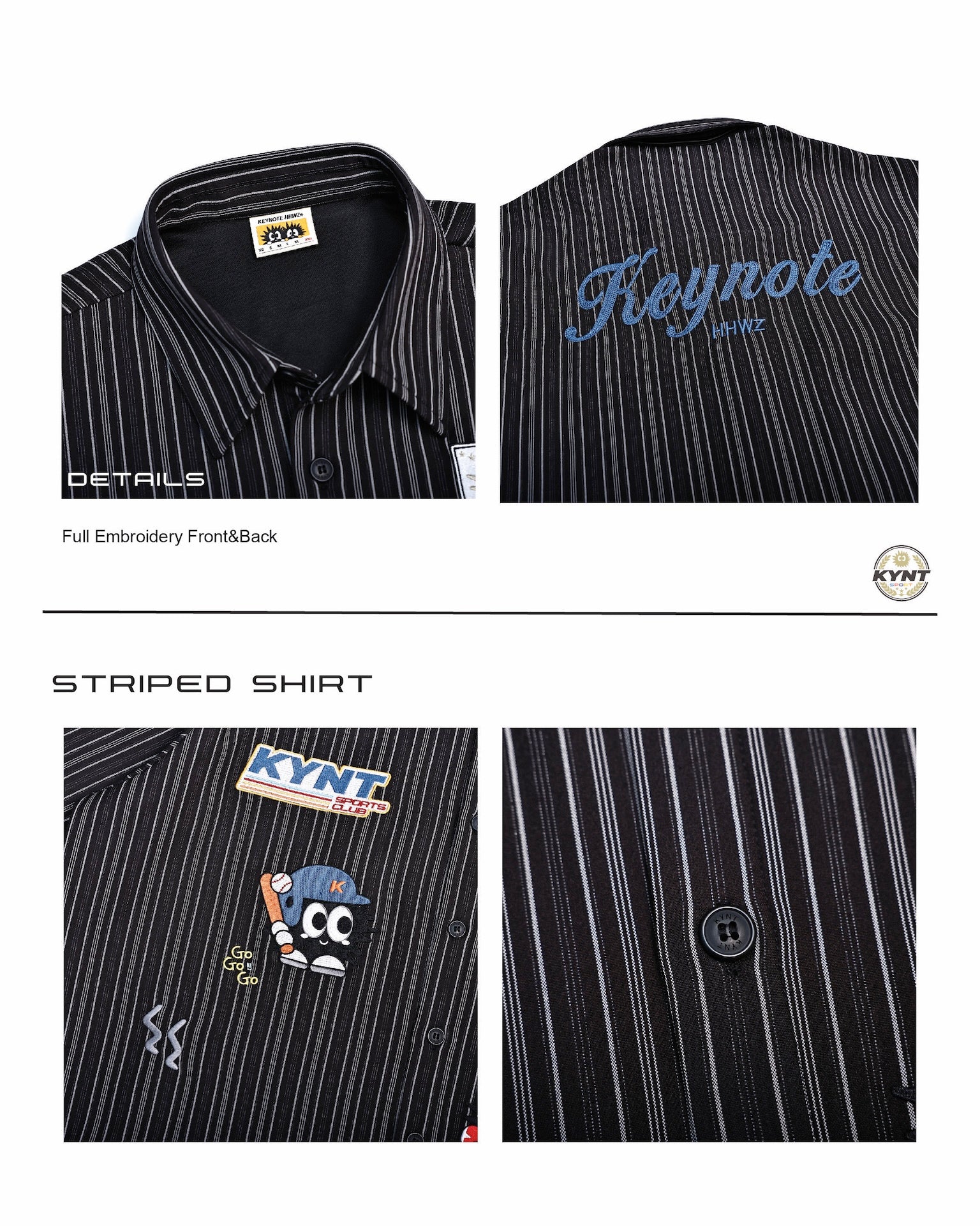 KiKi Coach Stripe Shirt Black
