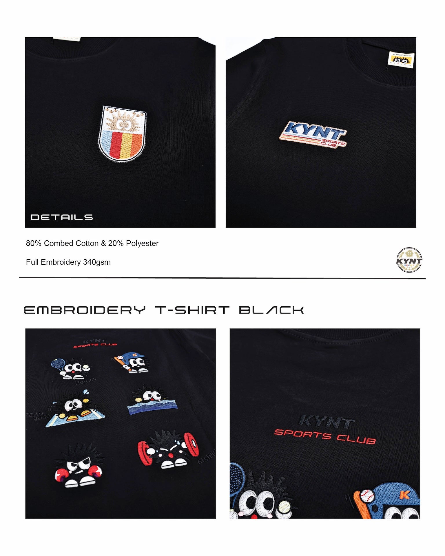 Embroidery T-Shirt Black