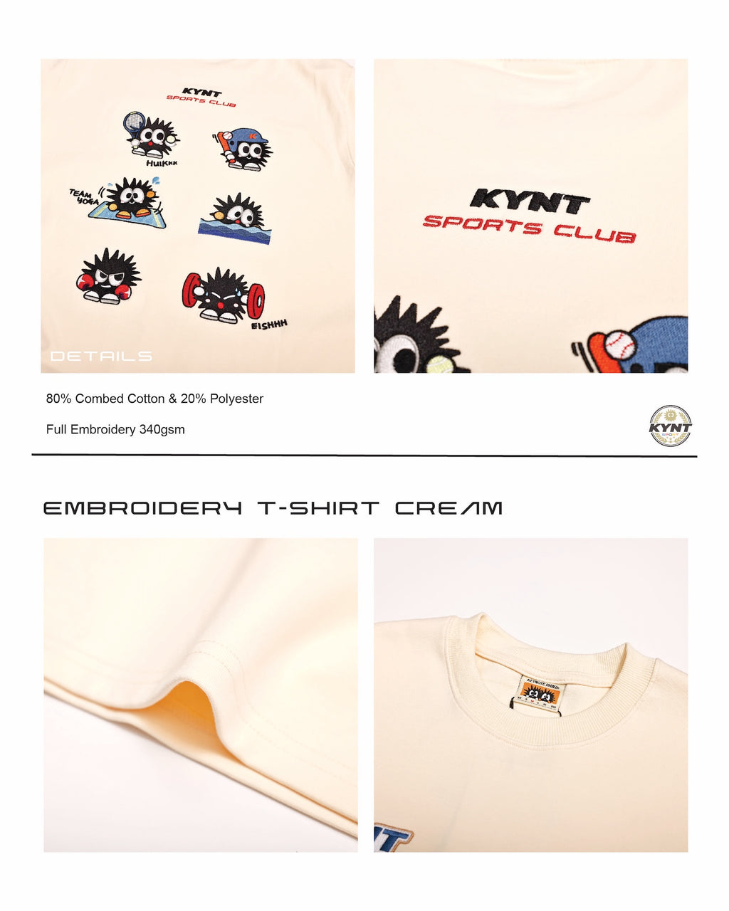 Embroidery T-Shirt Cream