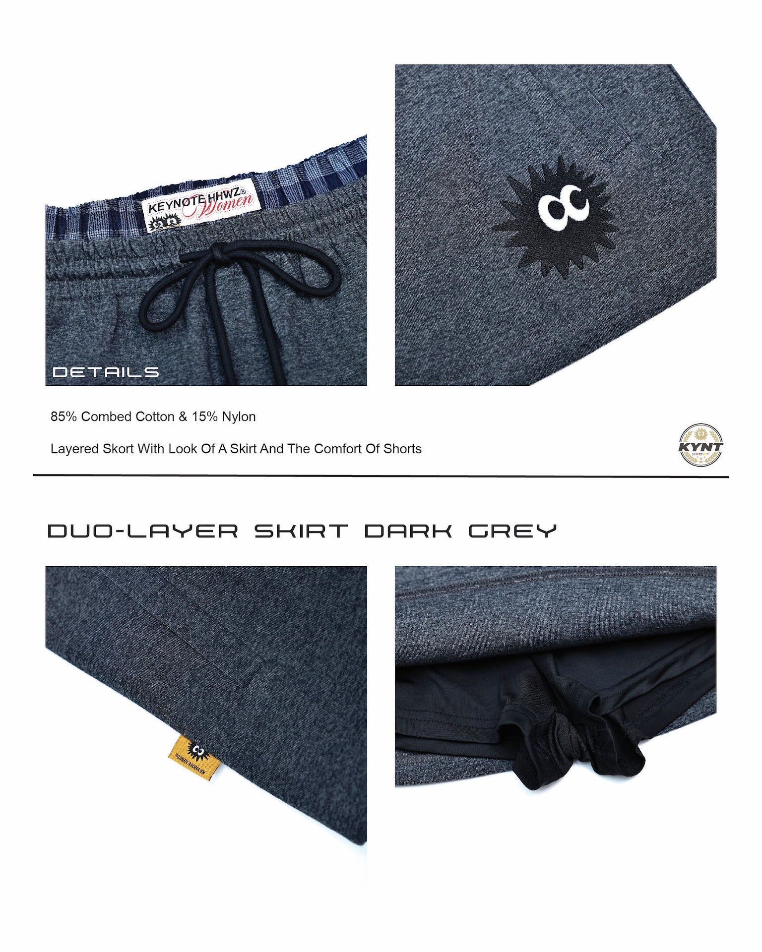 Duo-Layer Skirt Dark Grey
