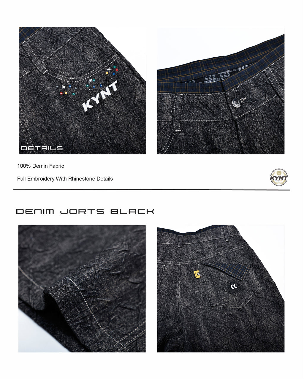Denim Jorts Black