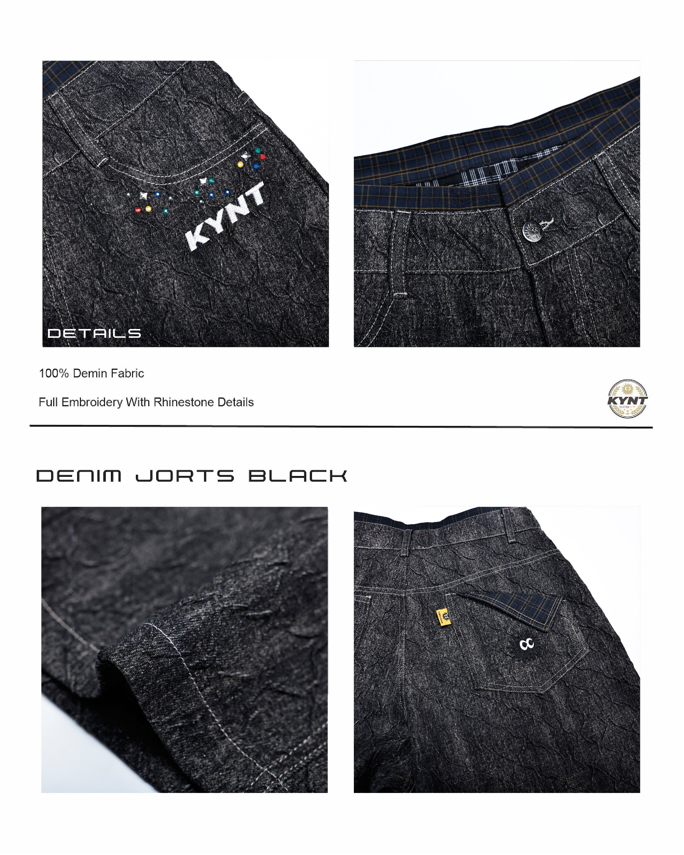 Denim Jorts Black