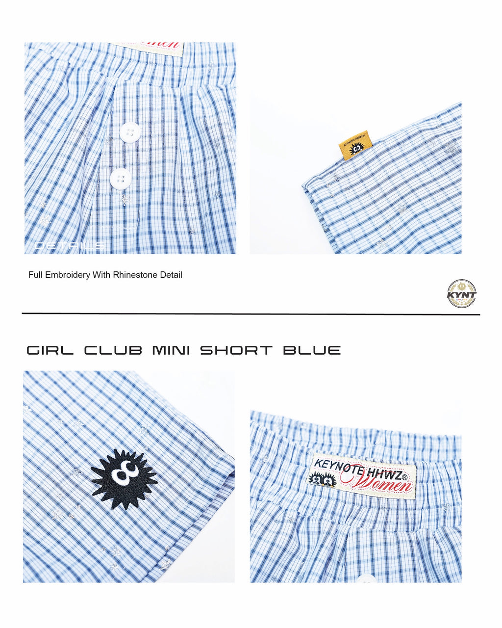 Girls Club Mini Shorts Blue