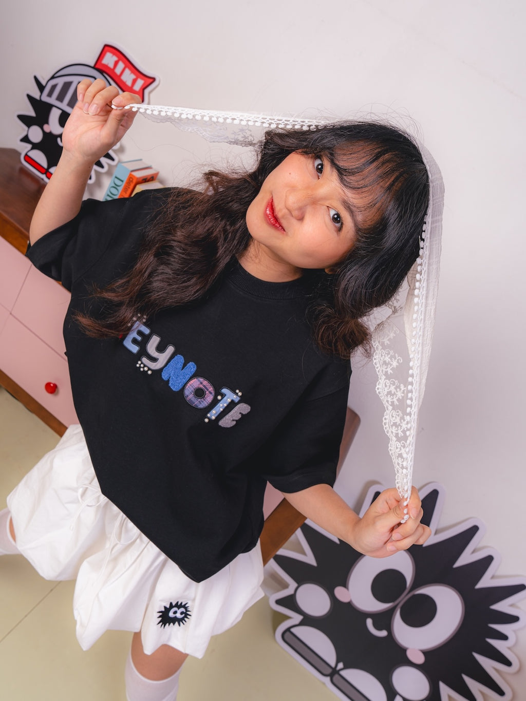 Holiday Patchwork Tee Black