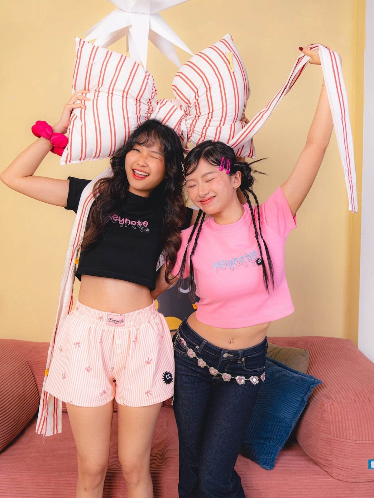 KEYNOTE | Bow Mini Shorts Pink - SWAGANZ