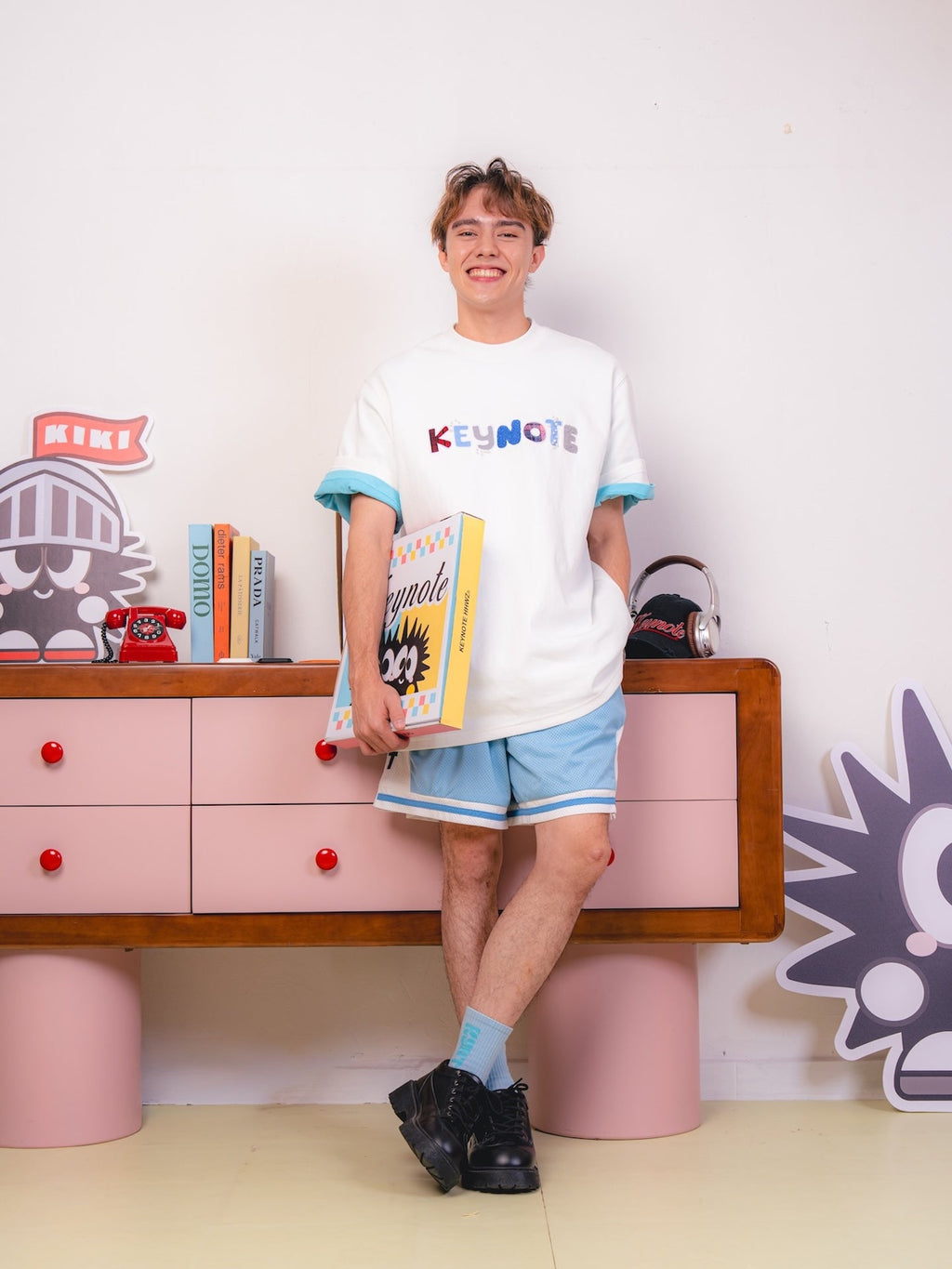 KEYNOTE | Holiday Patchwork Tee White - SWAGANZ