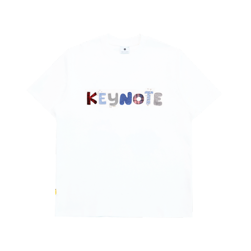 KEYNOTE | Holiday Patchwork Tee White - SWAGANZ