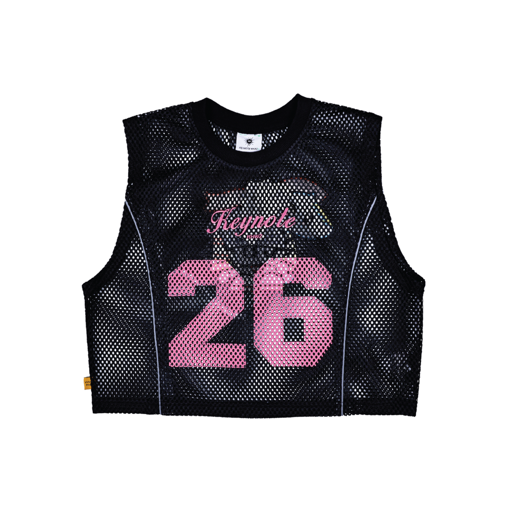 KEYNOTE | Sleeveless Mesh Crop Top Black - SWAGANZ