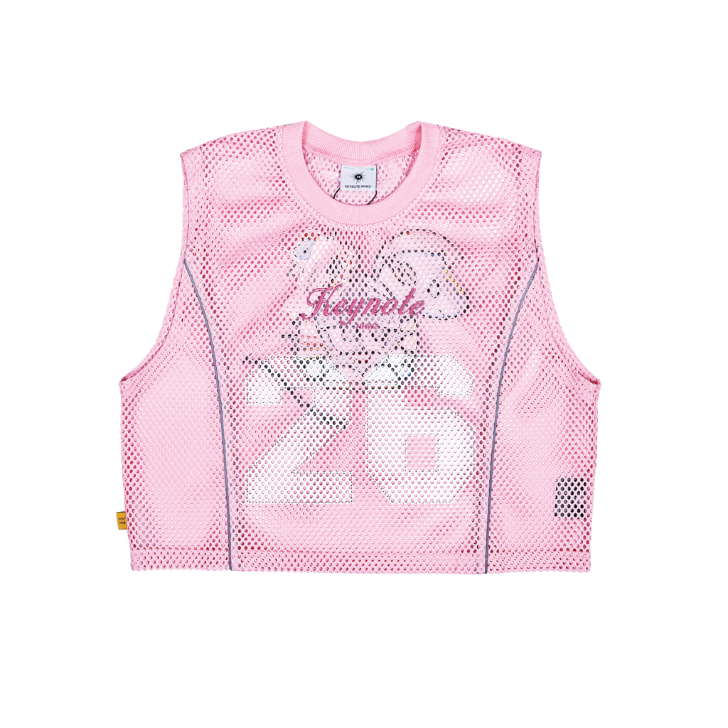 KEYNOTE | Sleeveless Mesh Crop Top Pink - SWAGANZ