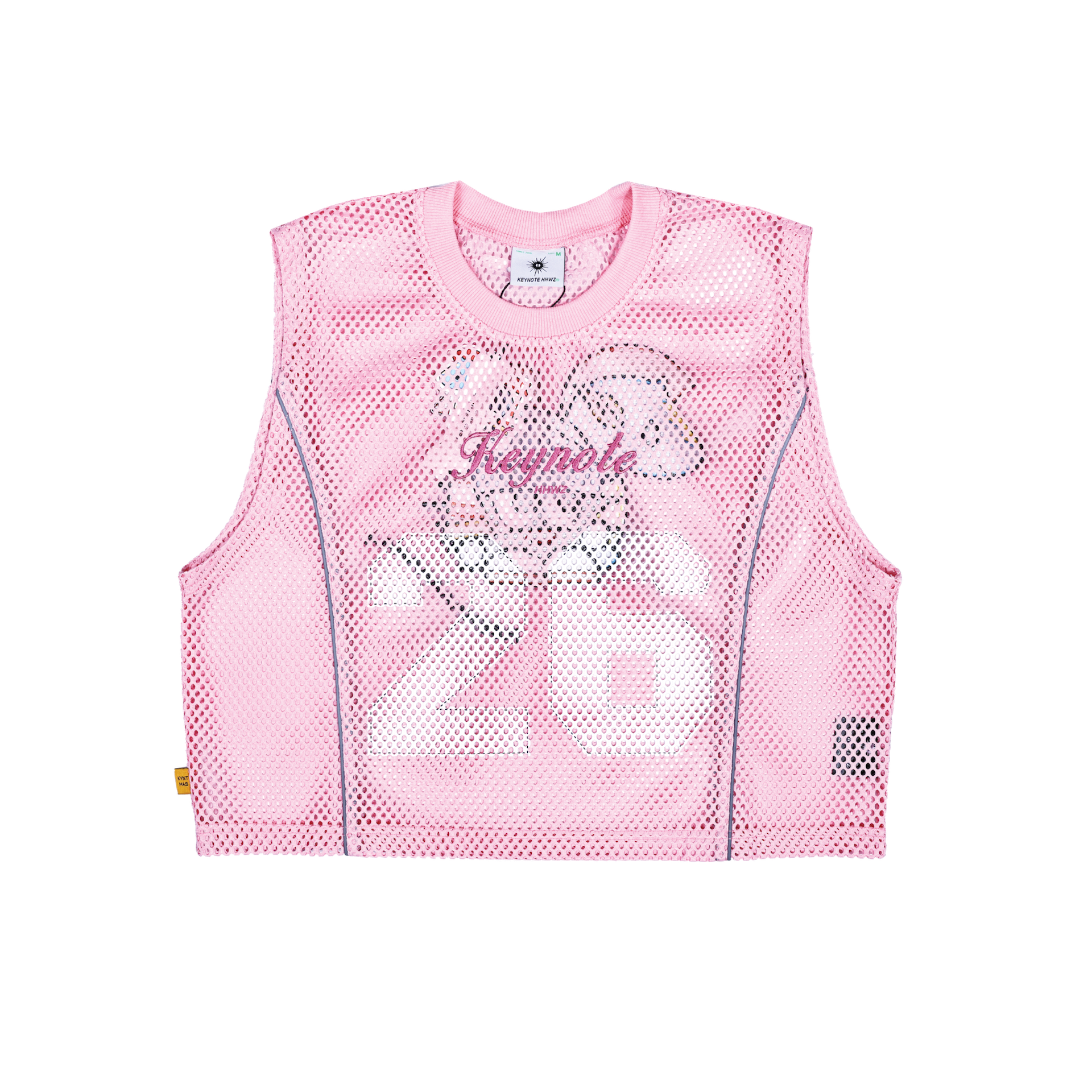 KEYNOTE | Sleeveless Mesh Crop Top Pink - SWAGANZ
