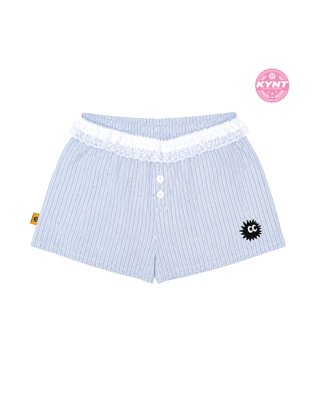 Girls Club Mini Shorts Grey With Lace